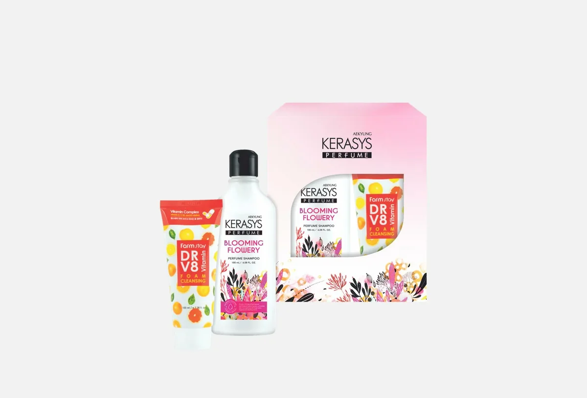 Набор KERASYS 2в1 Blooming Flowery шампунь+пенка для умывания